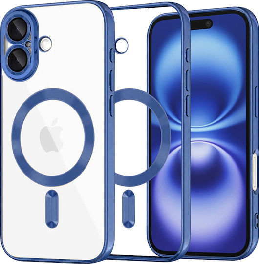 Techsuit Umschlag Rückseite Silikon Blau (iPhone 16)
