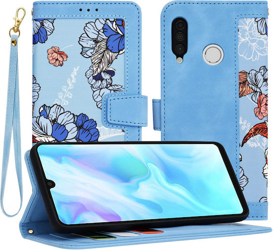 Techsuit Umschlag Rückseite Silikon Blau (Huawei P30 Lite)