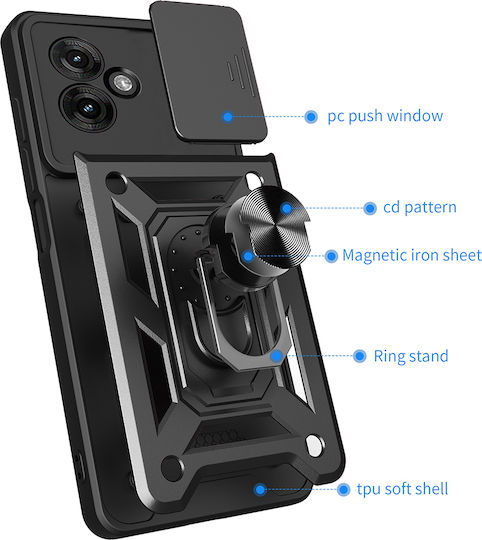 Techsuit Camshield Umschlag Rückseite Kunststoff / Silikon Grün (Motorola Moto G55 - Techsuit)