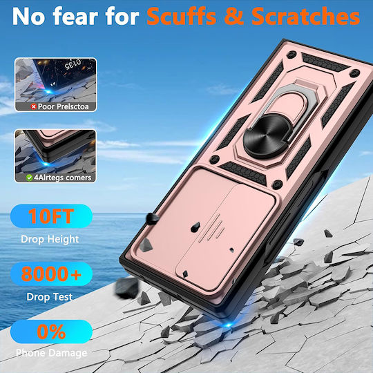 Techsuit Umschlag Rückseite Kunststoff Rose Gold (Galaxy Z Fold7)
