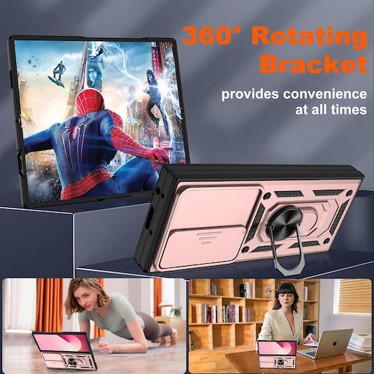 Techsuit Umschlag Rückseite Kunststoff Rose Gold (Galaxy Z Fold7)