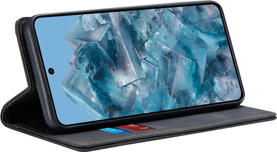 Techsuit Umschlag Rückseite Synthetisches Leder Schwarz (Google Pixel 8 Pro)