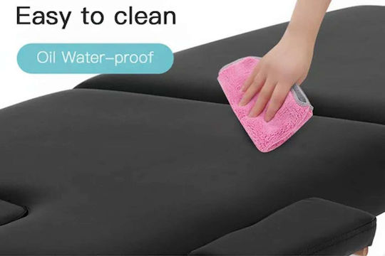 ACP Portable/Folding Black Massage and Physiotherapy Bed 180x62cm