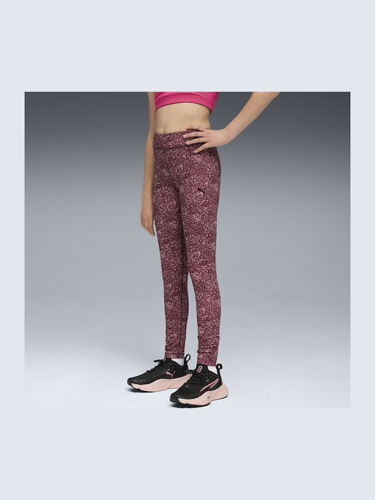 Colant Copii Sportiv Lung Burgundy Ess Aop