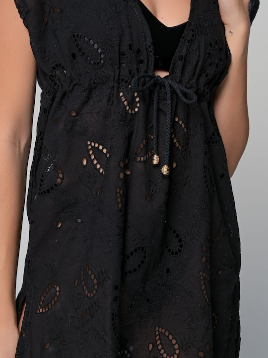 Milena by Paris Damen Kaftan Strand Black