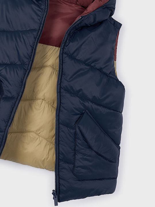 Kinder Freizeitjacke Ärmellos Beidseitig mit Kapuze Blau