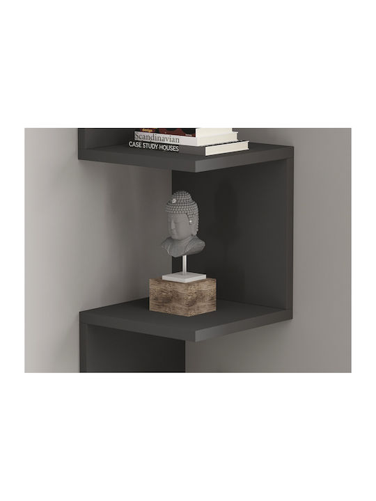 Ράφι Τοίχου Zikzak Anthracite 105.4x25x25εκ.