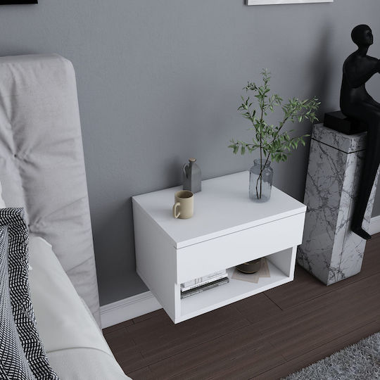 Wooden White Bedside Table 44.6x31.9x29cm Wooden White Bedside Table 44.6x31.9x29cm