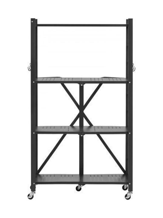 Vevor Τρόλεϊ Κουζίνας Μεταλλικό Γκρι 66x33x117cm