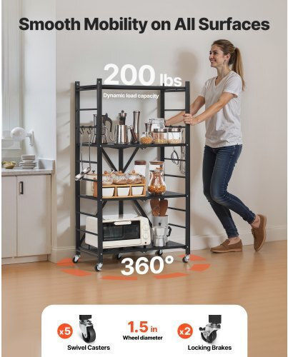 Vevor Küchenwagen Metallisch Gray 66x33x117cm