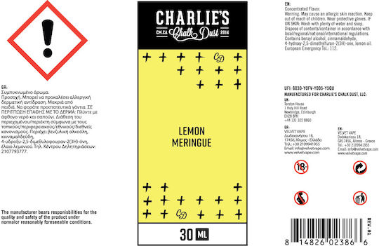 Flavor Shot Charlies Chalk Dust 20ml 1τμχ Lemon Meringue