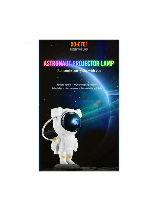 Kinderprojektorlampe Astronaut Weiß 21x11cm