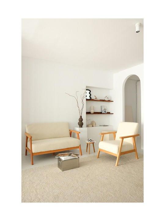 Nika Doppelsitzer Sofa Samt White 133x78x82cm