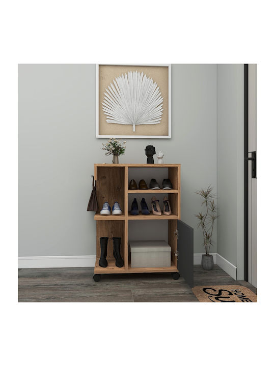 Office Storage Chipboard Cabinet Atlantic Pine, Anthracite L60xW80.9xH35cm