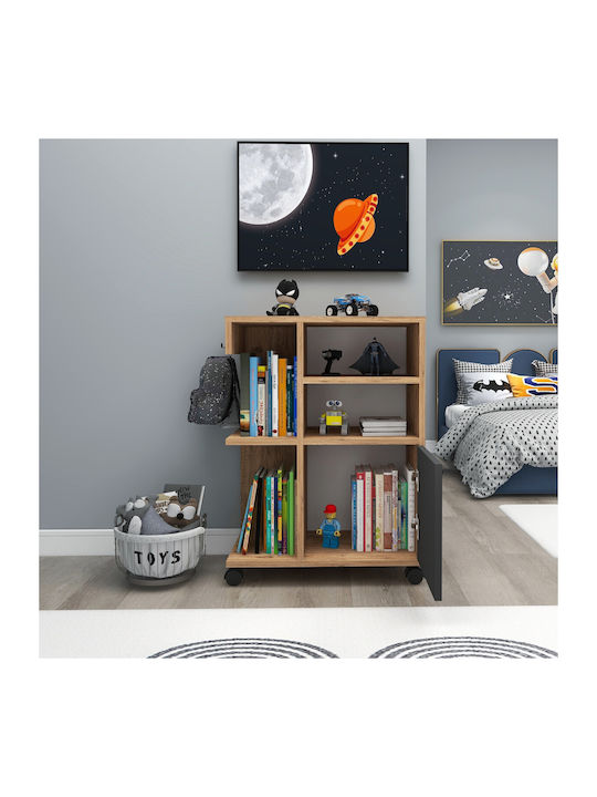 Office Storage Chipboard Cabinet Atlantic Pine, Anthracite L60xW80.9xH35cm