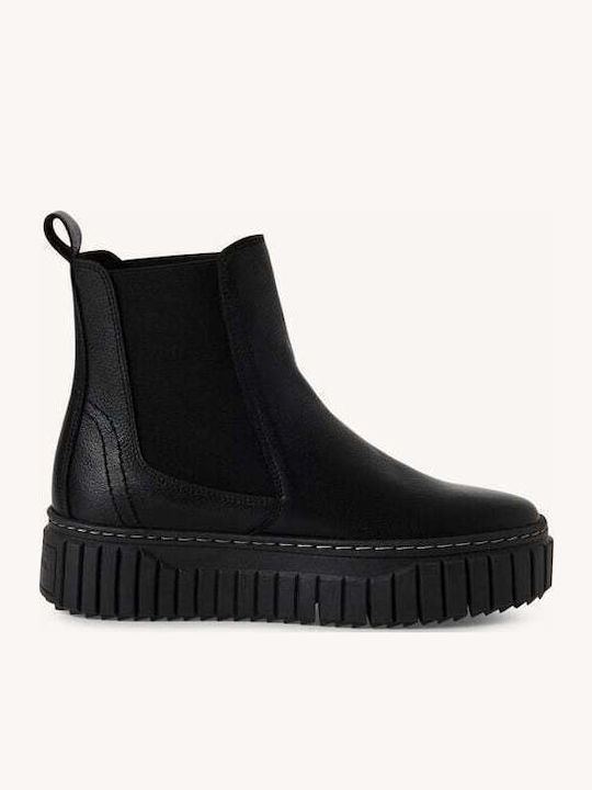 Leder Stiefeletten Damen Schwarz