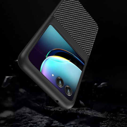 Carbon Fiber Umschlag Rückseite Kunststoff Schwarz (Razr 40 Ultra)