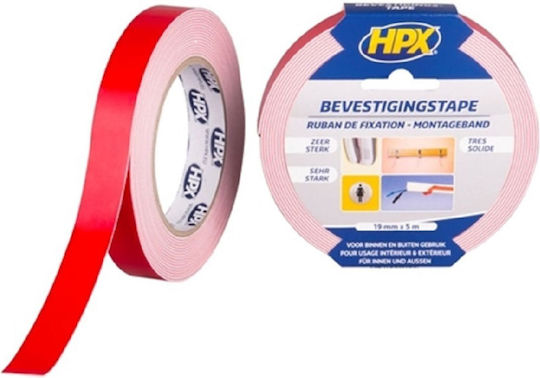 HPX Self-Adhesive Foam Double-Sided Tape White 19mmx5m 1pcs
