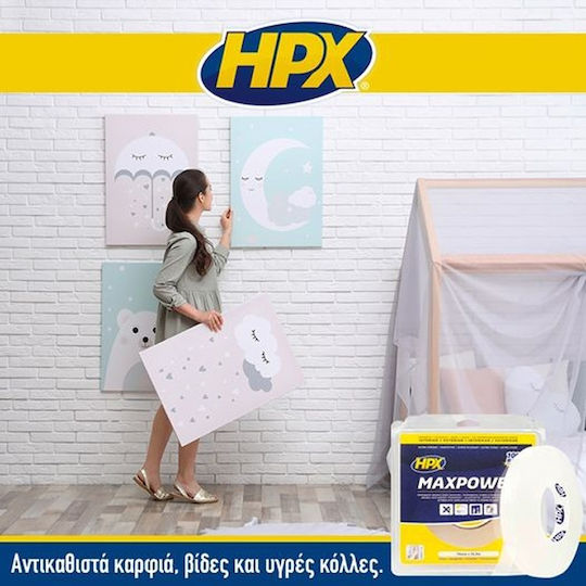 HPX Самозалепваща Двустранна лента Прозрачна 19ммx2м 1бр