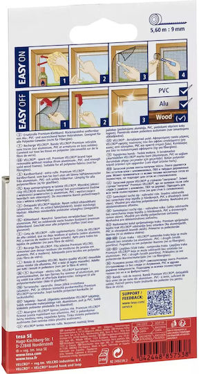 Tesa Comfort Self-Adhesive Hook & Loop Tape White 10mmx5.60m 1pcs