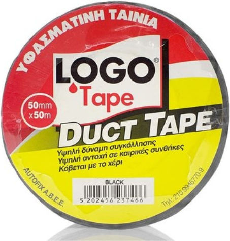 Logo Duct Tape Black Self-Adhesive Fabric Tape Black 50mmx50m 1pcs