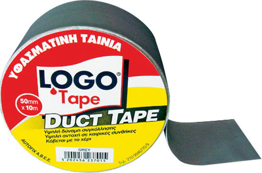 Logo Duct Tape Black Αυτοκόλλητη Υφασμάτινη Ταινία Μαύρη 10mx50mm