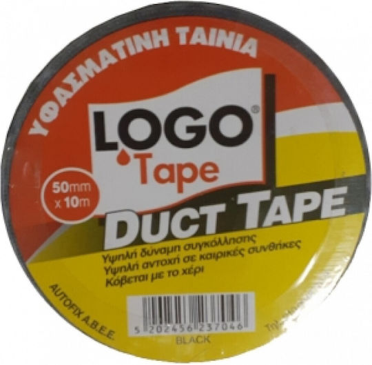 Logo Duct Tape Black Αυτοκόλλητη Υφασμάτινη Ταινία Μαύρη 10mx50mm