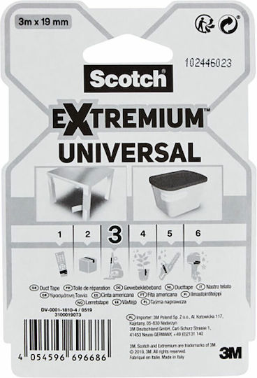 Scotch Scotch Extremium Universal White Self-Adhesive Fabric Tape White 19mmx3m 1pcs