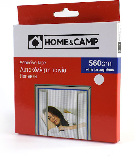 Home & Camp Αυτοκόλλητη Επανατοποθετούμενη Ταινία Λευκή 5.6mx6mm