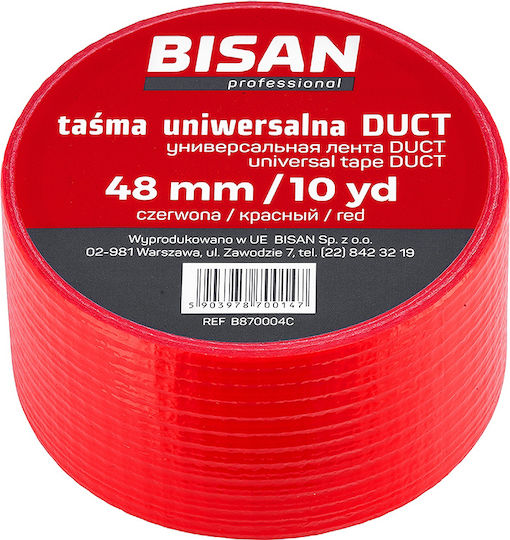 Bisan Self-Adhesive Fabric Tape Red 48mm 1pcs