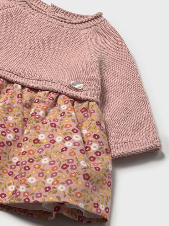 Kinderkleid Langärmelig Knitted Rosa
