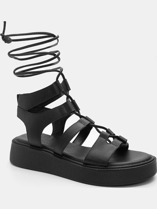 Γυναικεία Σανδάλια Flatforms Μαύρα