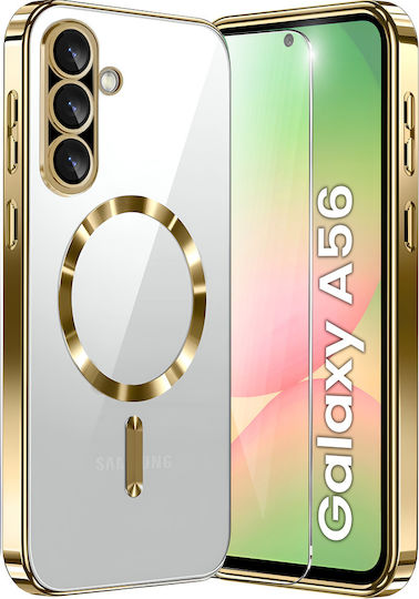 Θήκη Samsung Galaxy A56 5g Electro Magsafe Χρυσή + Γυαλί Οθόνη