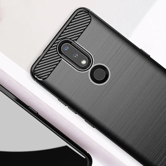Hurtel Carbon Back Cover Σιλικόνης Μαύρο (Nokia 2.4)
