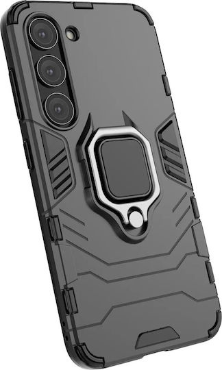 Hurtel Ring Armor Back Cover Plastic Negru (Galaxy S23)