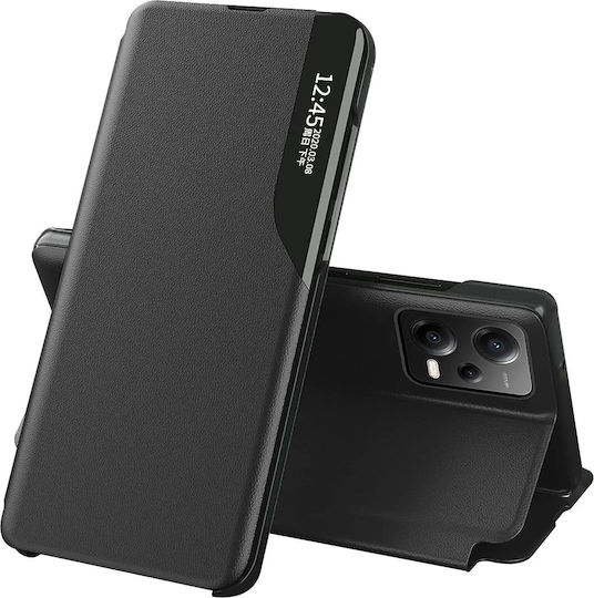 Hurtel Eco Leather View Book Δερματίνης Μαύρο (Redmi Note 12 5G / Poco X5 5G)