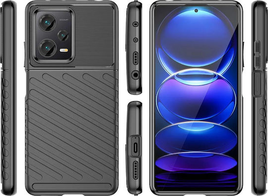 Hurtel Thunder Back Cover Σιλικόνης Μαύρο (Redmi Note 12 Pro+)