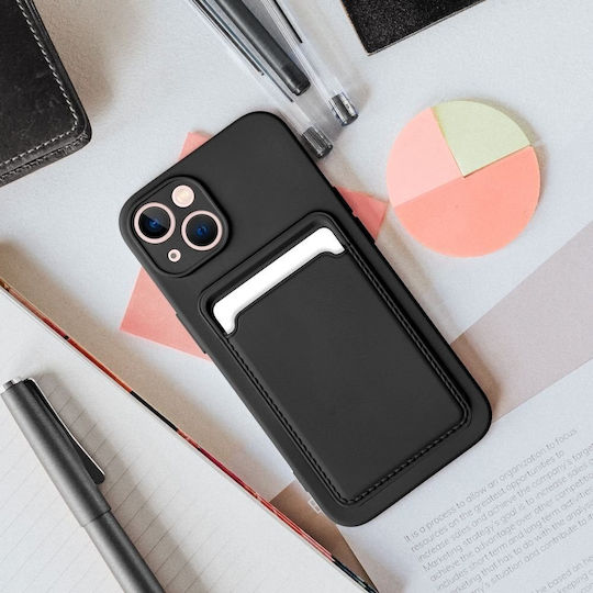 Forcell Card Back Cover Silicon cu Suport pentru Carduri Negru (Redmi Note 12 4G)