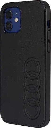 Audi Back Cover Δερμάτινο / Πλαστικό Μαύρο (iPhone 12 / 12 Pro)