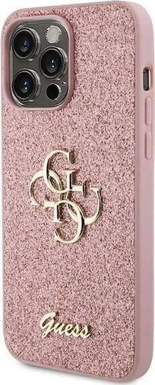 Guess Glitter Script Back Cover Metallic Pink (iPhone 15 Pro)