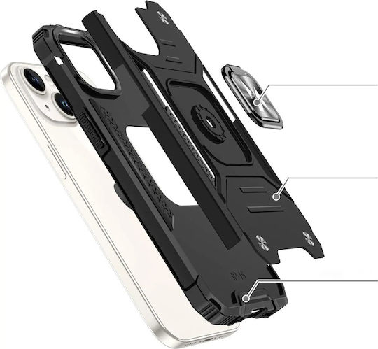 Wozinsky Ring Armor Back Cover Plastic / Silicone Red (iPhone 15 Plus)