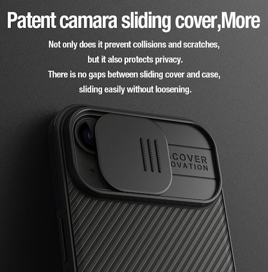 Nillkin Camshield Pro Back Cover Tempered Glass / Σιλικόνης 0.2mm Μαγνητικό Μαύρο (iPhone 15 Plus)