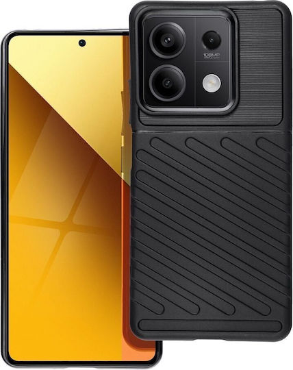 Thunder Umschlag Rückseite Silikon Schwarz (Redmi Note 13 4G)