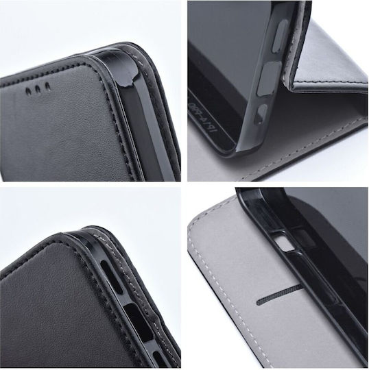 Smart Book Σιλικόνης / Υφασμάτινο / Πλαστικό Μαύρο (Huawei Nova 12s)