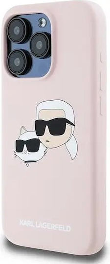 Karl Lagerfeld Karl&Choupette Umschlag Rückseite Kunststoff / Silikon Rosa (iPhone 15 Pro)