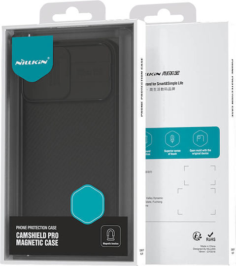 Nillkin Camshield Pro Magnetic Back Cover Σιλικόνης Μαύρο (iPhone 15)