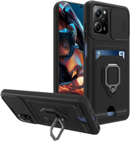 Bodycell Multifunction Back Cover με Λουράκι Μαύρο (Poco X5 Pro)