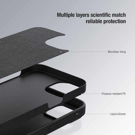 Nillkin Camshield Silky Umschlag Rückseite Silikon Schwarz (iPhone 15 Pro)