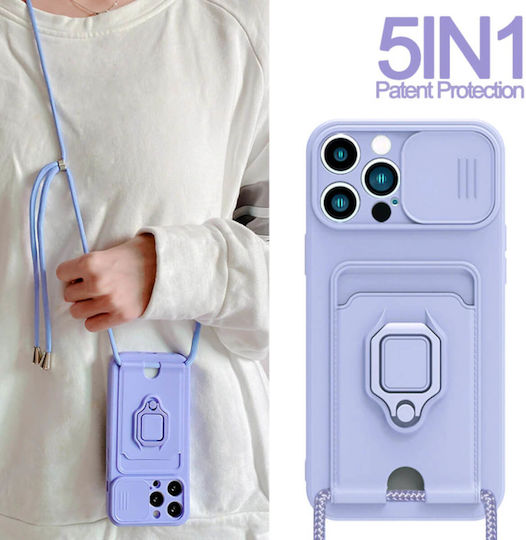Bodycell Multifunction Umschlag Rückseite Kunststoff mit Band und Kartenhalter Lila (Galaxy S22 Ultra 5G)