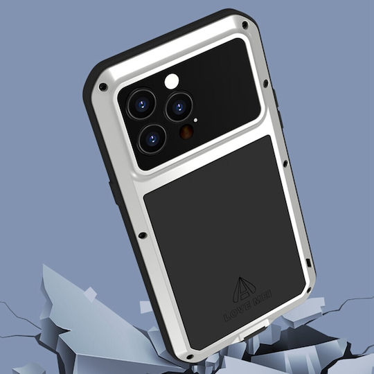 Love Mei Калъф Iphone 14 Pro Max Бронирано Стъкло Сребрист